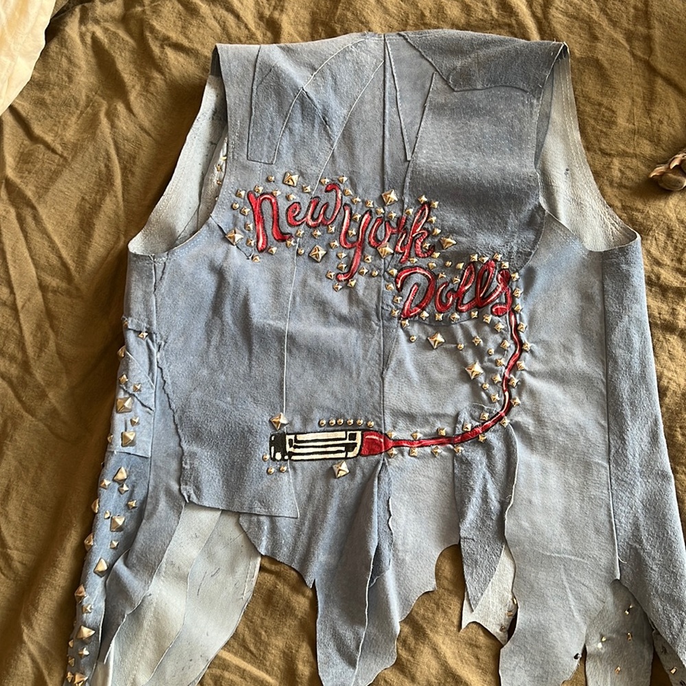 New York Dolls Blue Painted Patchwork Vest